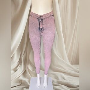 Pink lavender stretchy jeans